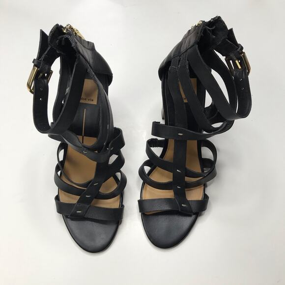 Dolce Vita Women's Black Brown Nolin High-Heel Open Toe Strappy Sandals Size 9.5 - Picture 2 of 10